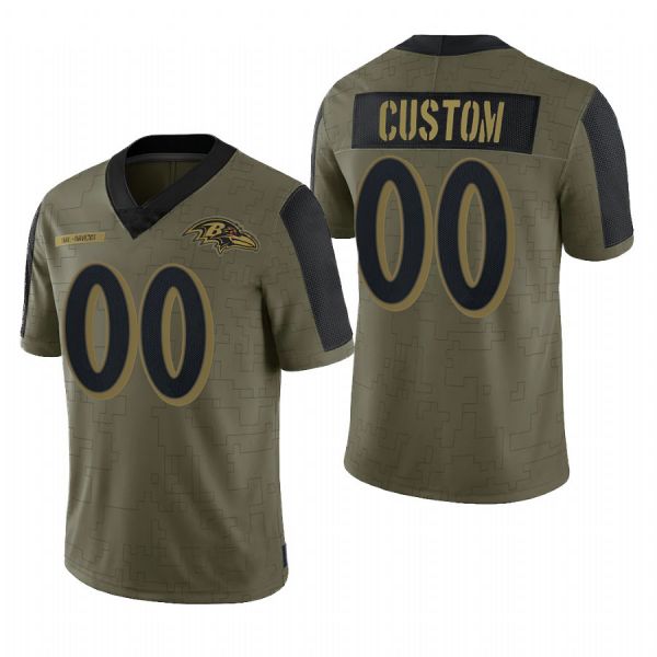 Custom1 Baltimore Ravens Football Jerseys Olive 2022 Salute To Service Limited Jersey1 Name And Number Christmas Birthday Gift football jersey product view 1