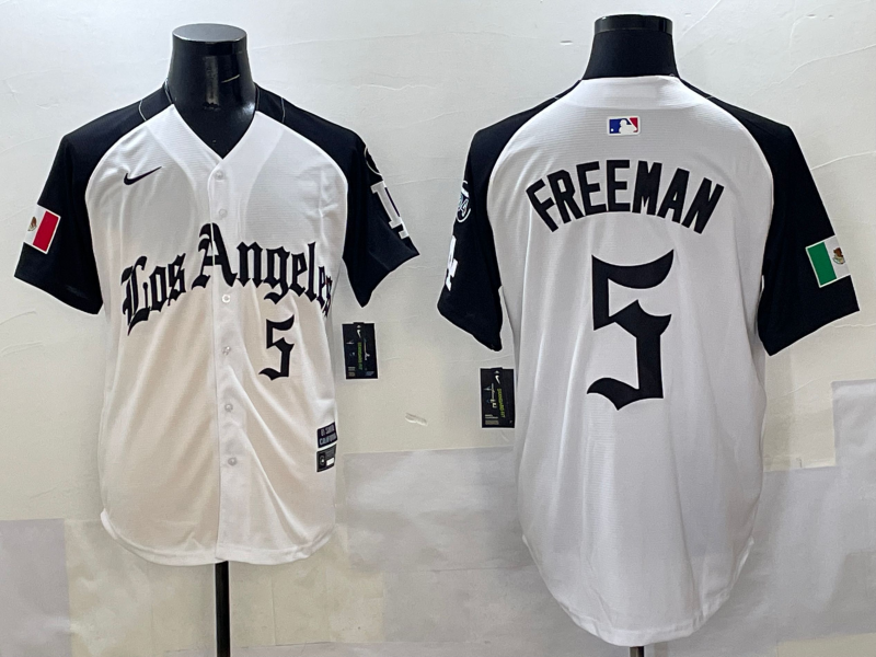 Men's Los Angeles Dodgers Freddie Freeman #5 White Team Game Player Jersey baseball jersey product view 1