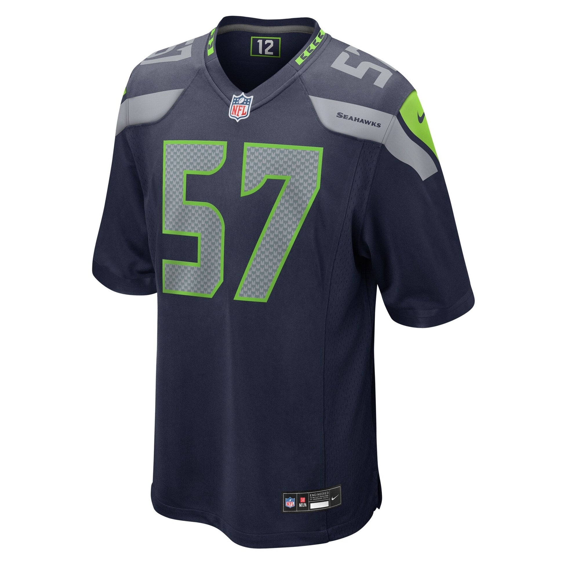 Frank Clark Seattle Seahawks Game Jersey - College Navy football jersey product view 2