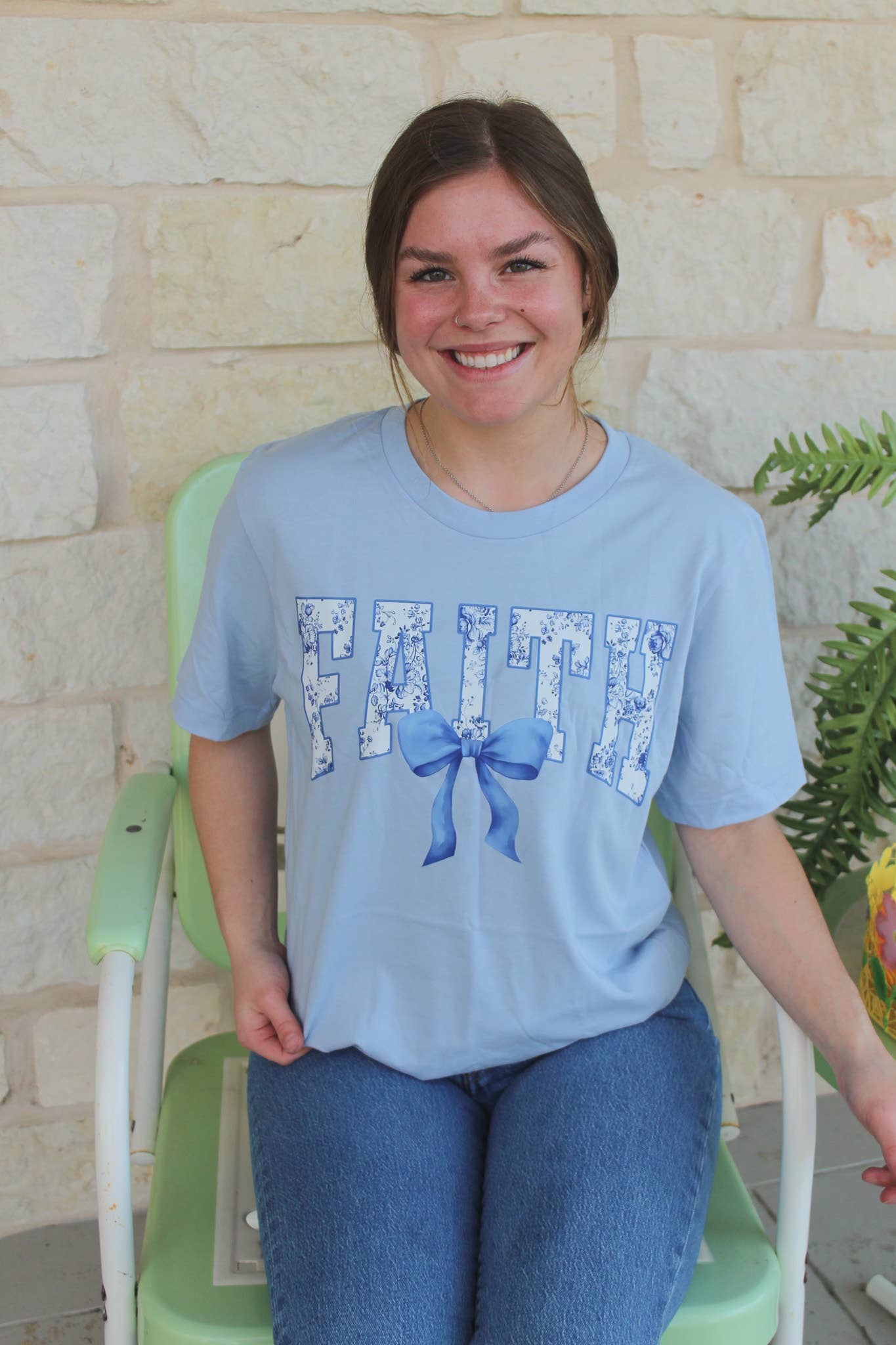 Blue Floral Faith Graphic Tee Unisex T-shirt, Sweatshirt, Hoodie, Long Sleeve Tee - T-Shirt, Sweatshirt, Hoodie