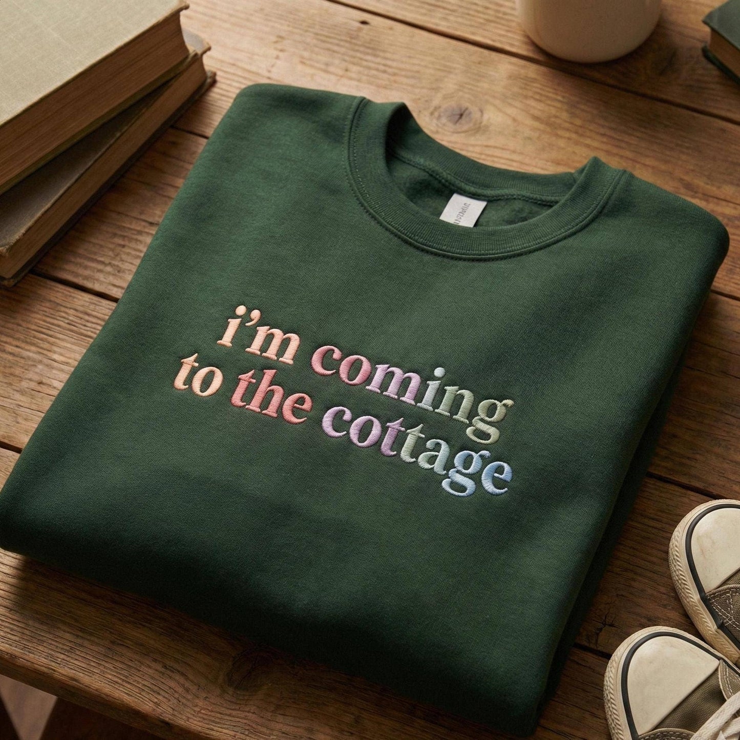 Cottage Embroidery Sweatshirt, Hollanov Embroided Shirt Unisex T-shirt, Sweatshirt, Hoodie, Long Sleeve Tee - T-Shirt, Sweatshirt, Hoodie