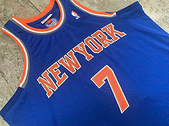Knicks No. 7 Anthony Blue MN basketball jersey product view 3