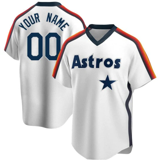 Men's Houston Astros White Cooperstown Collection Custom Jersey1 baseball jersey product view 1