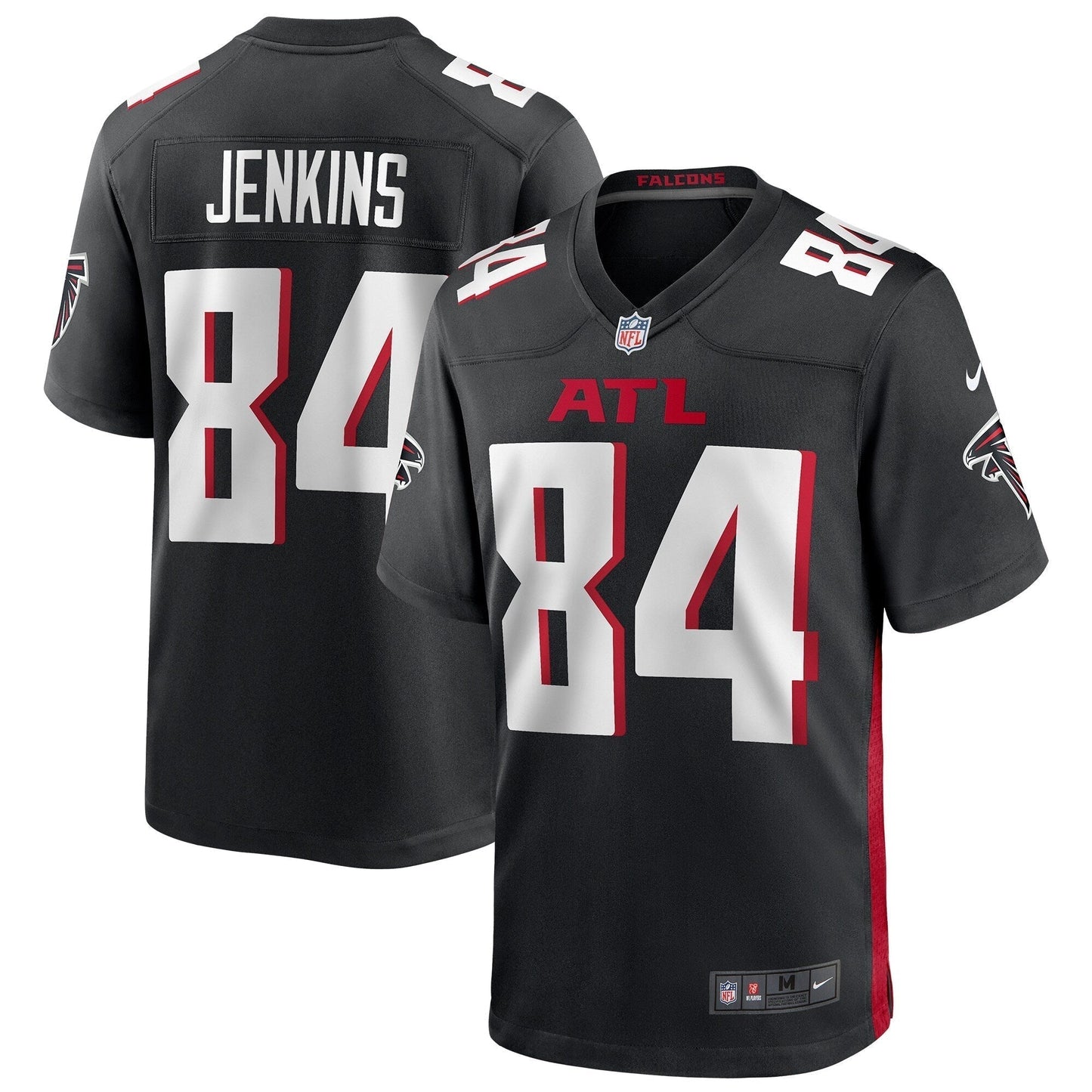 Alfred Jenkins Atlanta Falcons Game Retired Jersey - Black football jersey product view 1
