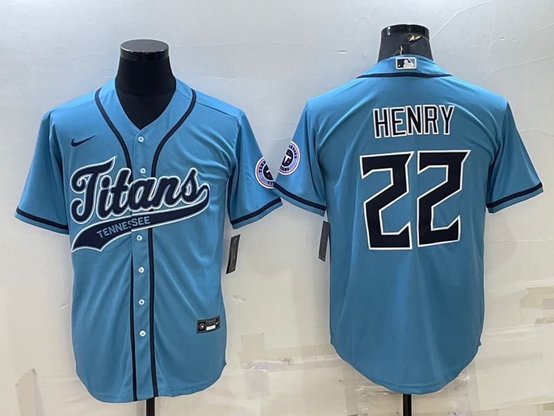 Men's Tennessee Titans Derrick Henry Light Blue Game Jersey football jersey product view 1
