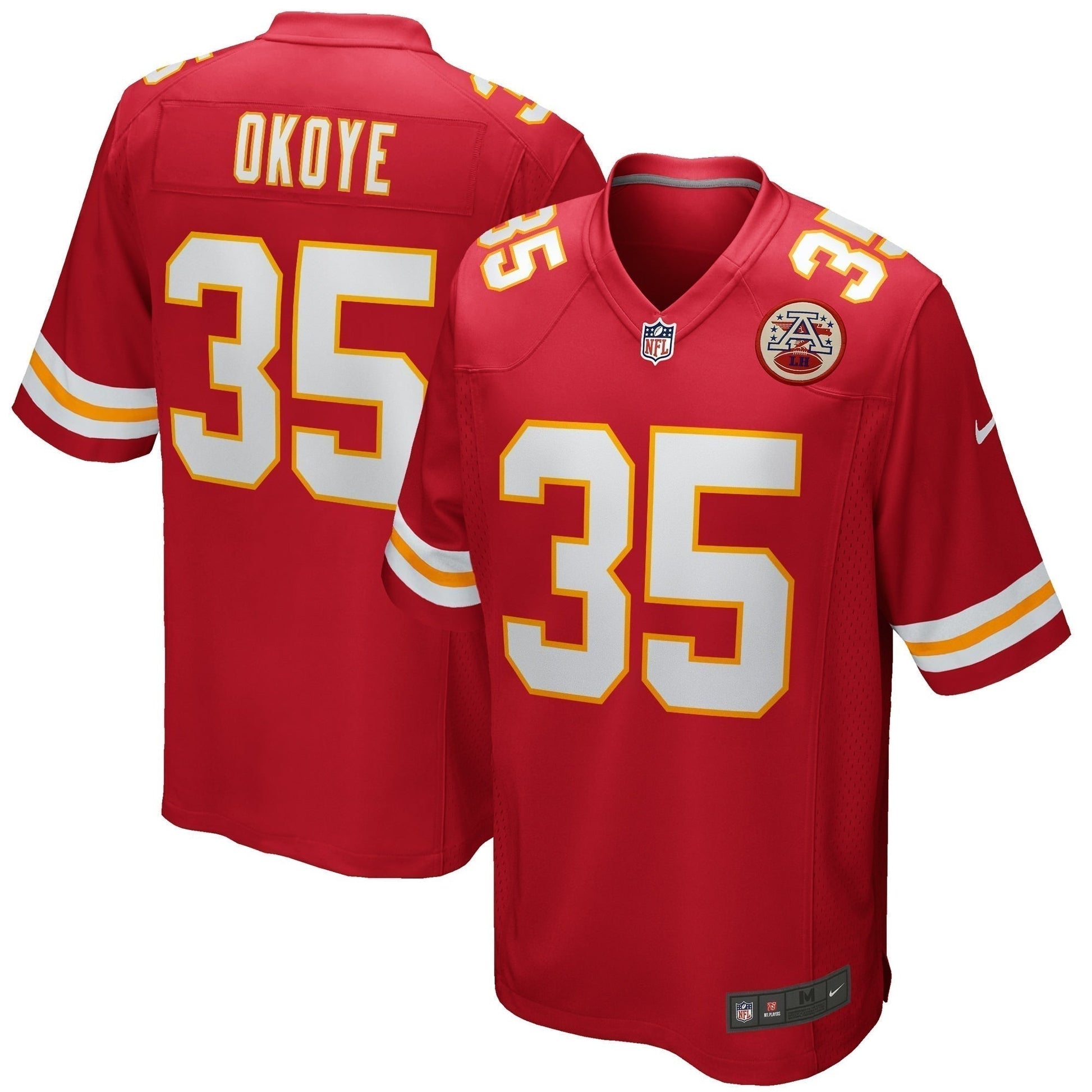 Christian Okoye Kansas City Chiefs Game Retired Jersey - Red football jersey product view 1