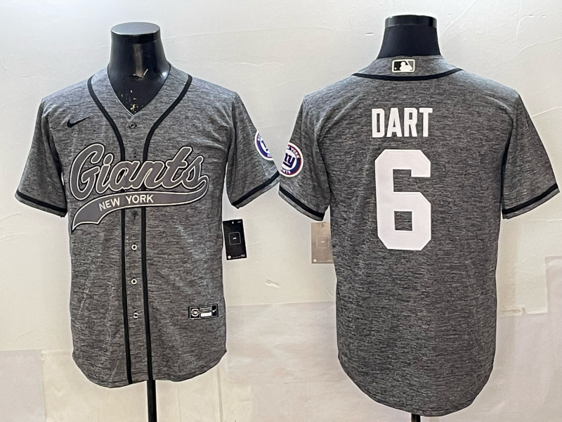 Men's New York Giants Jaxson Dart Grey Game Jersey football jersey product view 1