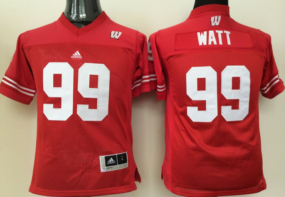 Men's Wisconsin Badgers J.J. Watt Red Player Game Jersey sports jersey product view 1