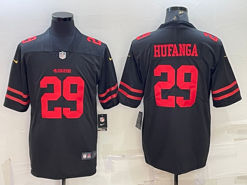 Men's San Francisco 49ers Talanoa Hufanga Black Game Jersey football jersey product view 1