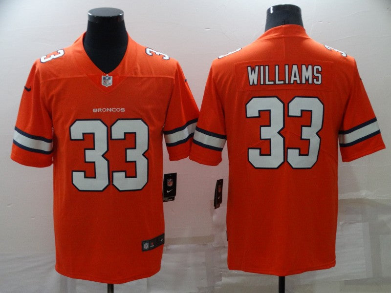 Men's Denver Broncos Javonte Williams Orange Game Player Jersey football jersey product view 1