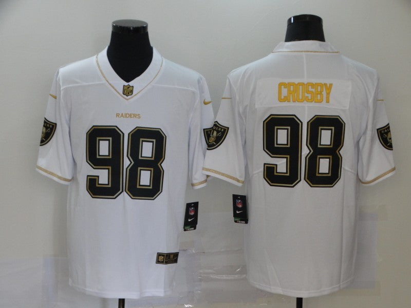 Men's Las Vegas Raiders Maxx Crosby #98 White Game Player Jersey1 football jersey product view 1