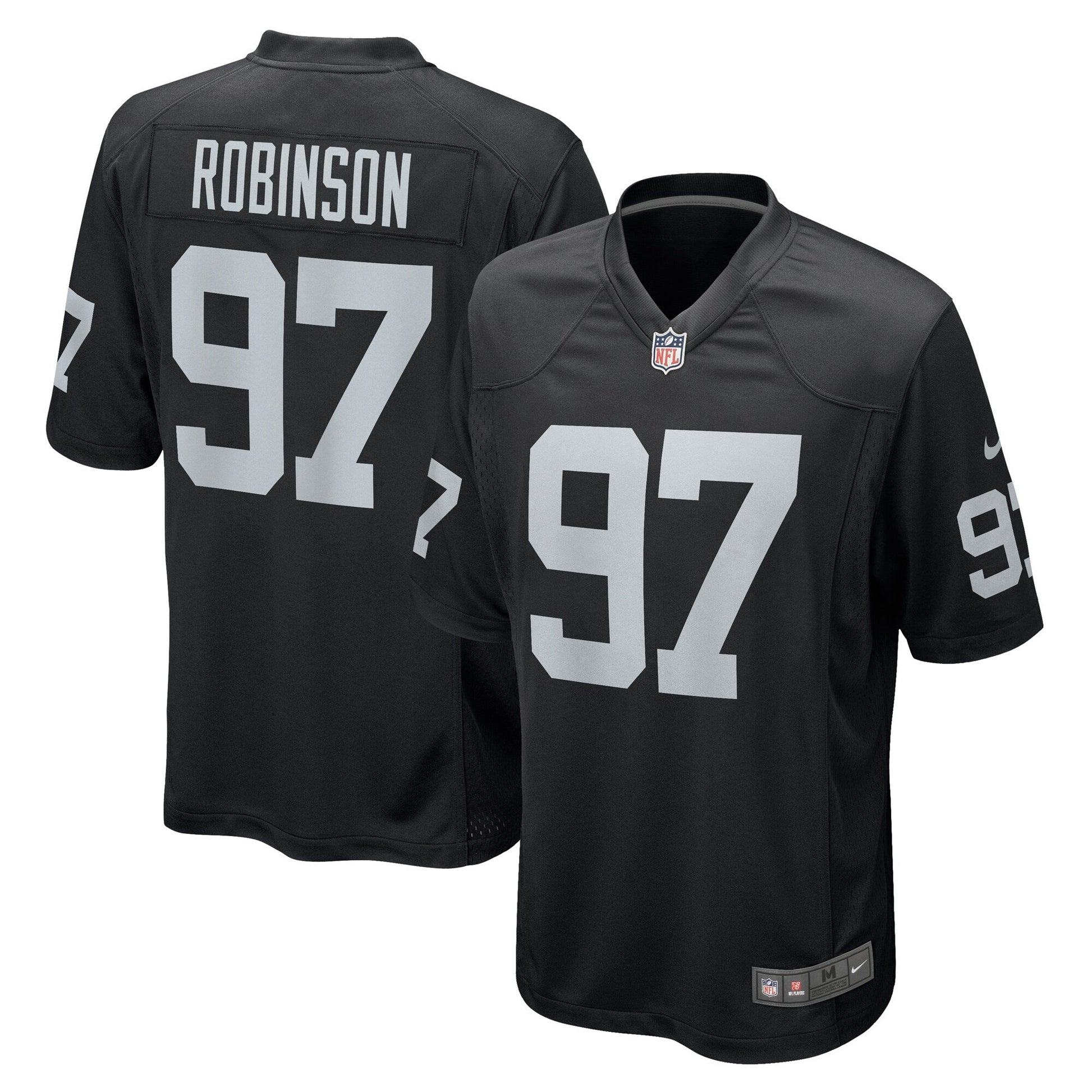 Janarius Robinson Las Vegas Raiders Team Game Jersey - Black football jersey product view 1