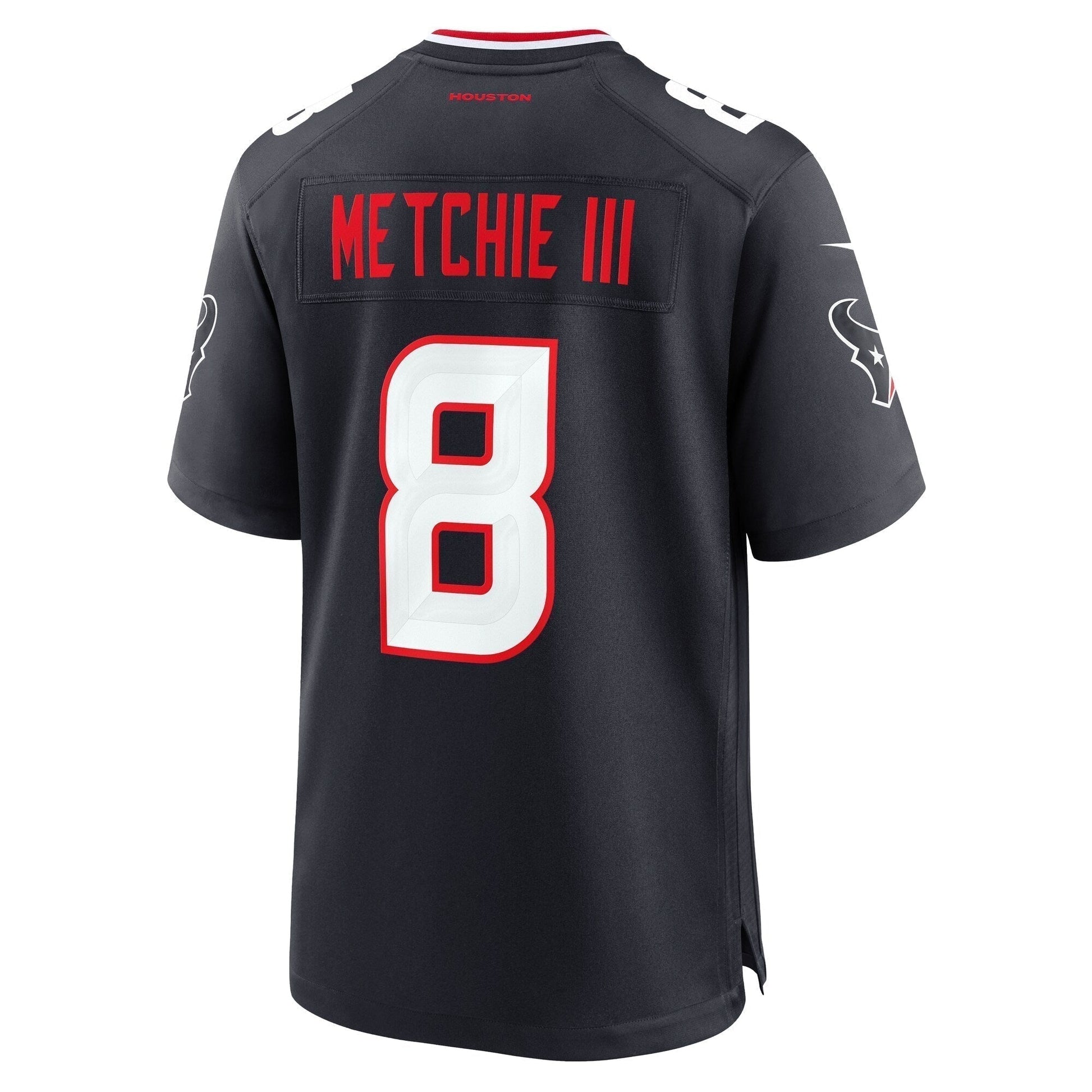 John Metchie III Houston Texans Team Game Jersey - Navy football jersey product view 3