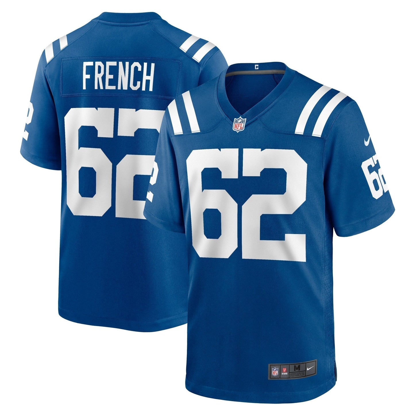 Wesley French Indianapolis Colts Game Jersey - Royal football jersey product view 1