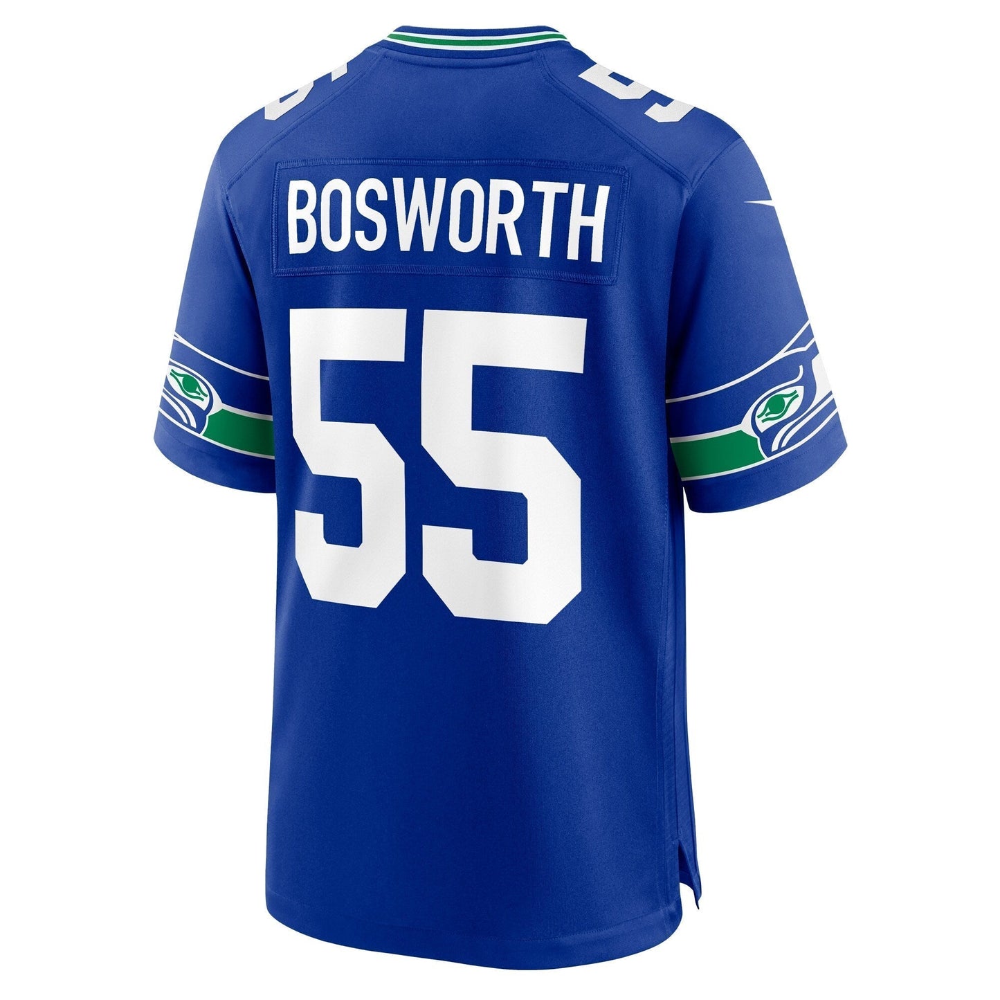 Brian Bosworth Seattle Seahawks Throwback Retired Game Jersey - Royal football jersey product view 3