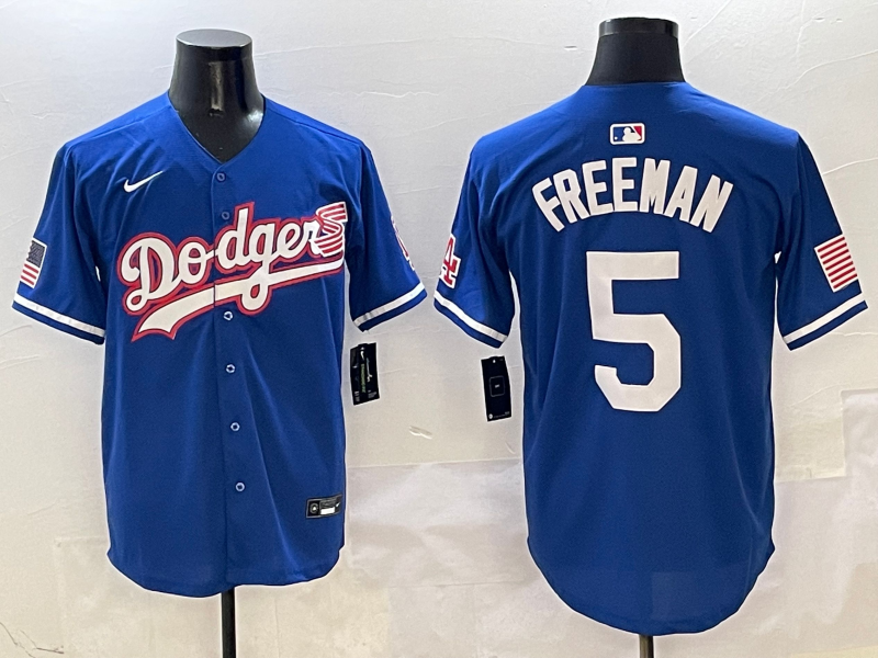 Men's Los Angeles Dodgers Freddie Freeman Royal Player Jersey baseball jersey product view 1