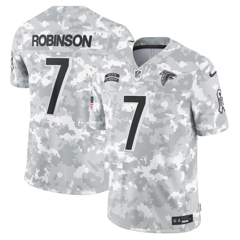 Bijan Robinson Atlanta Falcons Salute To Service 2024 Jersey football jersey product view 1