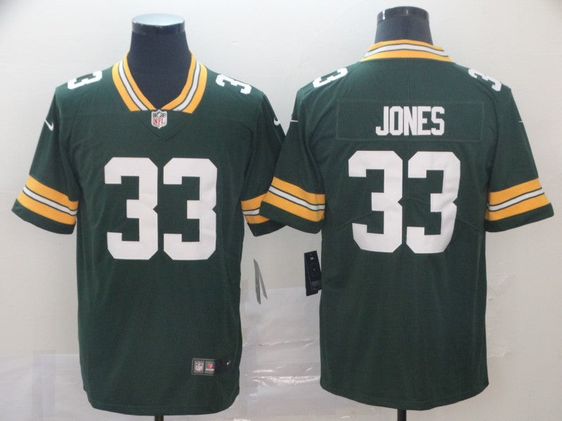 Men's Green Bay Packers Aaron Jones Green Player Game Jersey football jersey product view 1