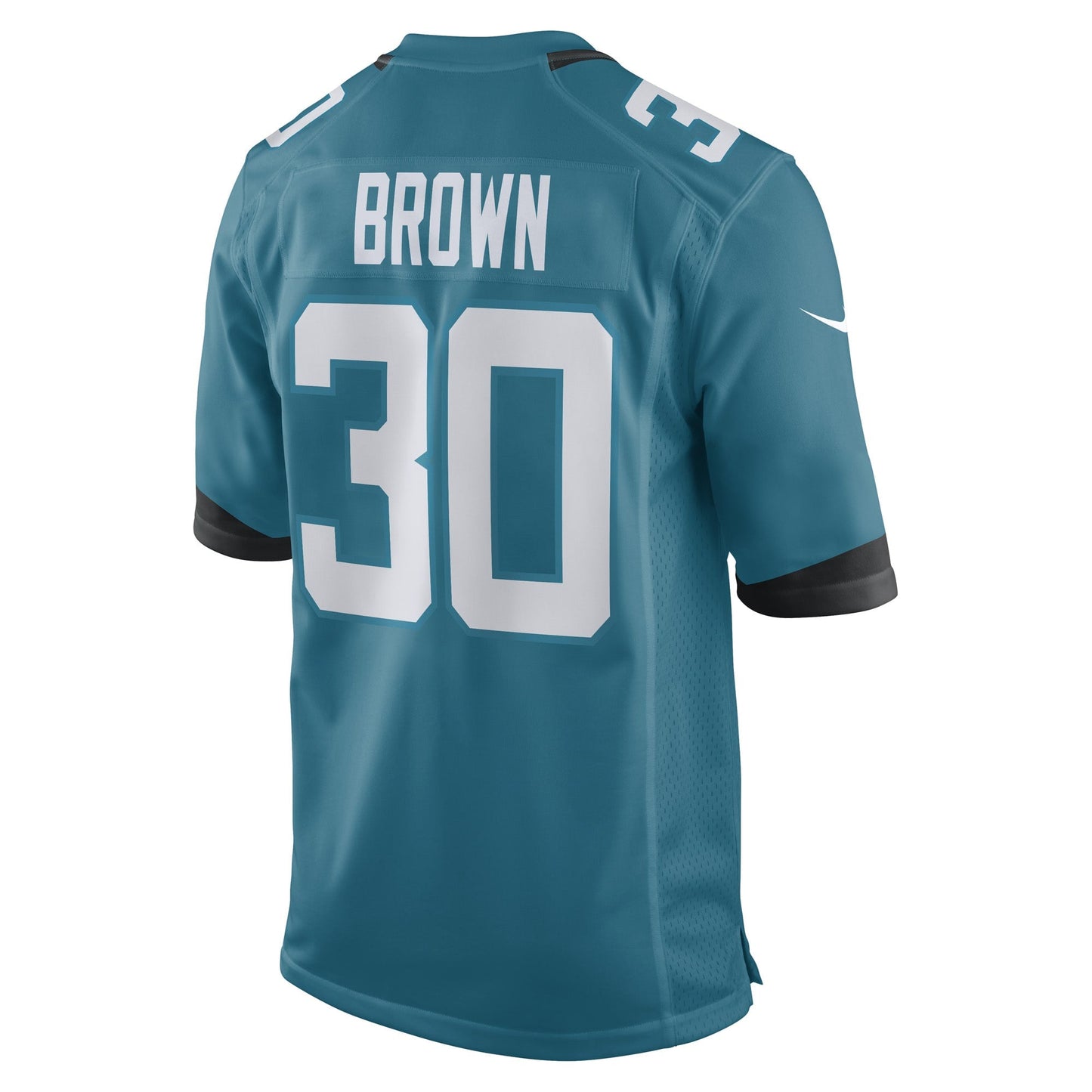 Montaric Brown Jacksonville Jaguars Game Jersey - Teal football jersey product view 3