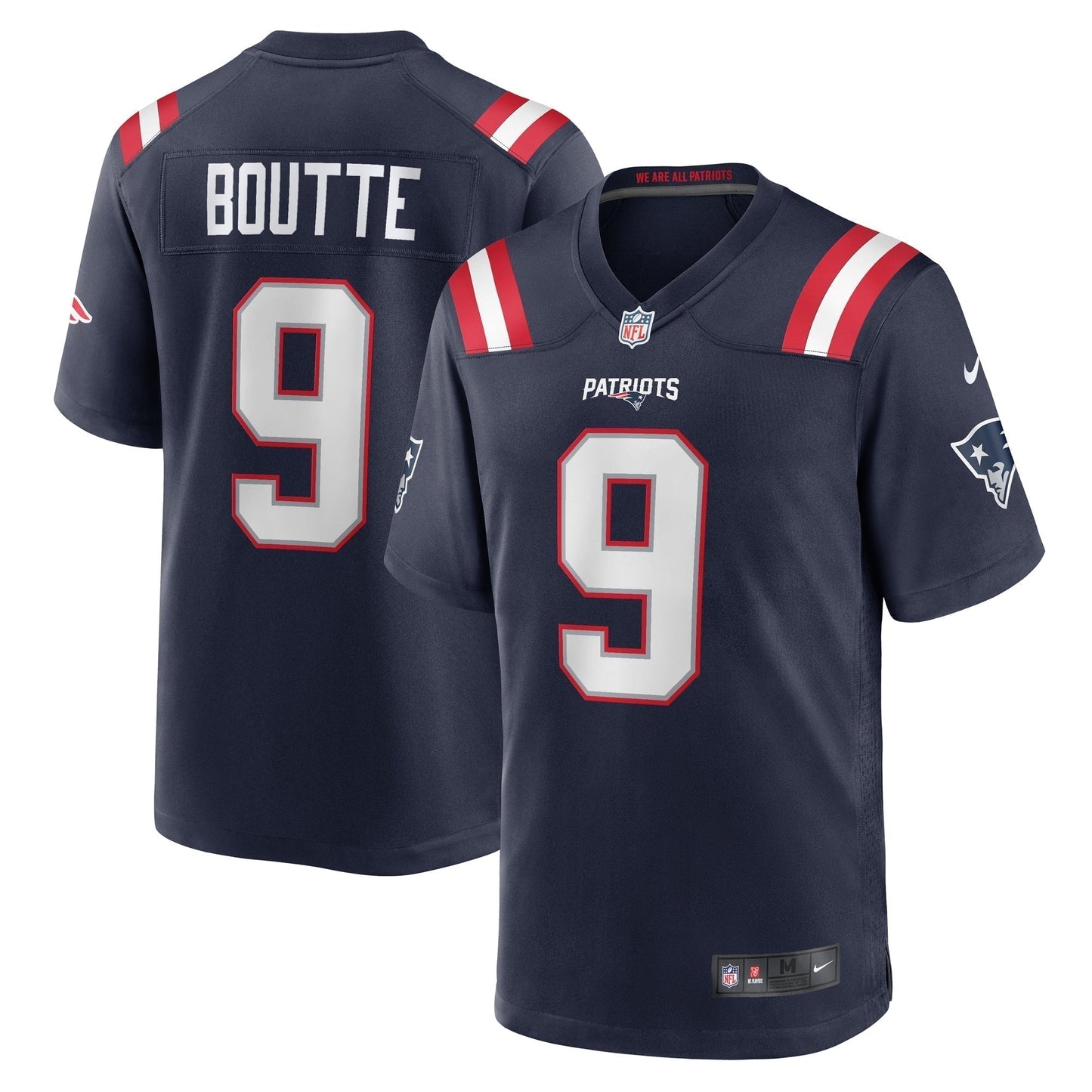 Kayshon Boutte New England Patriots Game Jersey - Navy football jersey product view 1