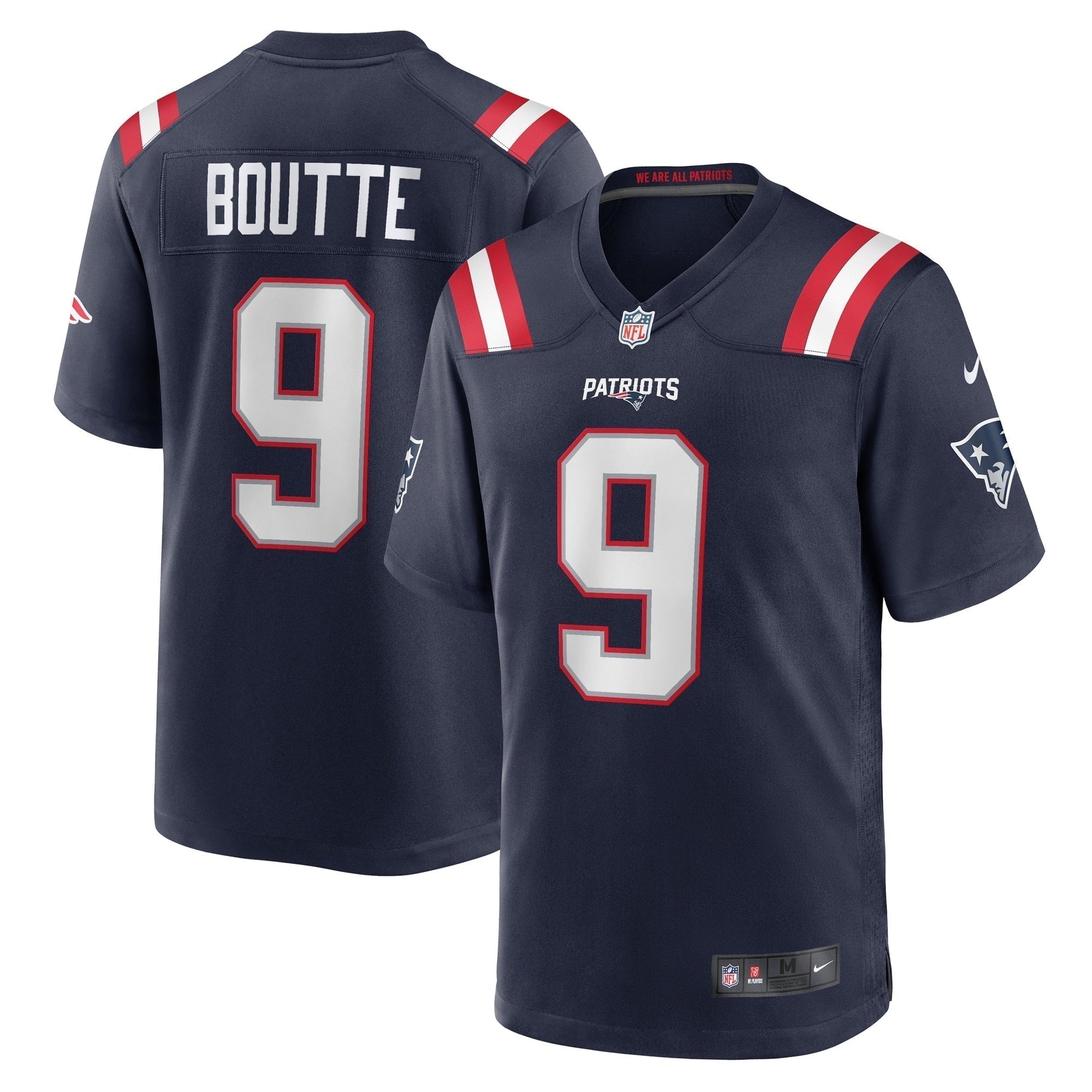 Kayshon Boutte New England Patriots Game Jersey - Navy football jersey product view 1