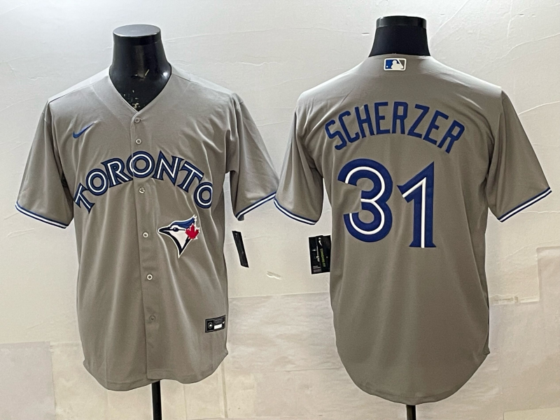 Men's Toronto Blue Jays Max Scherzer Gray Player Jersey baseball jersey product view 1