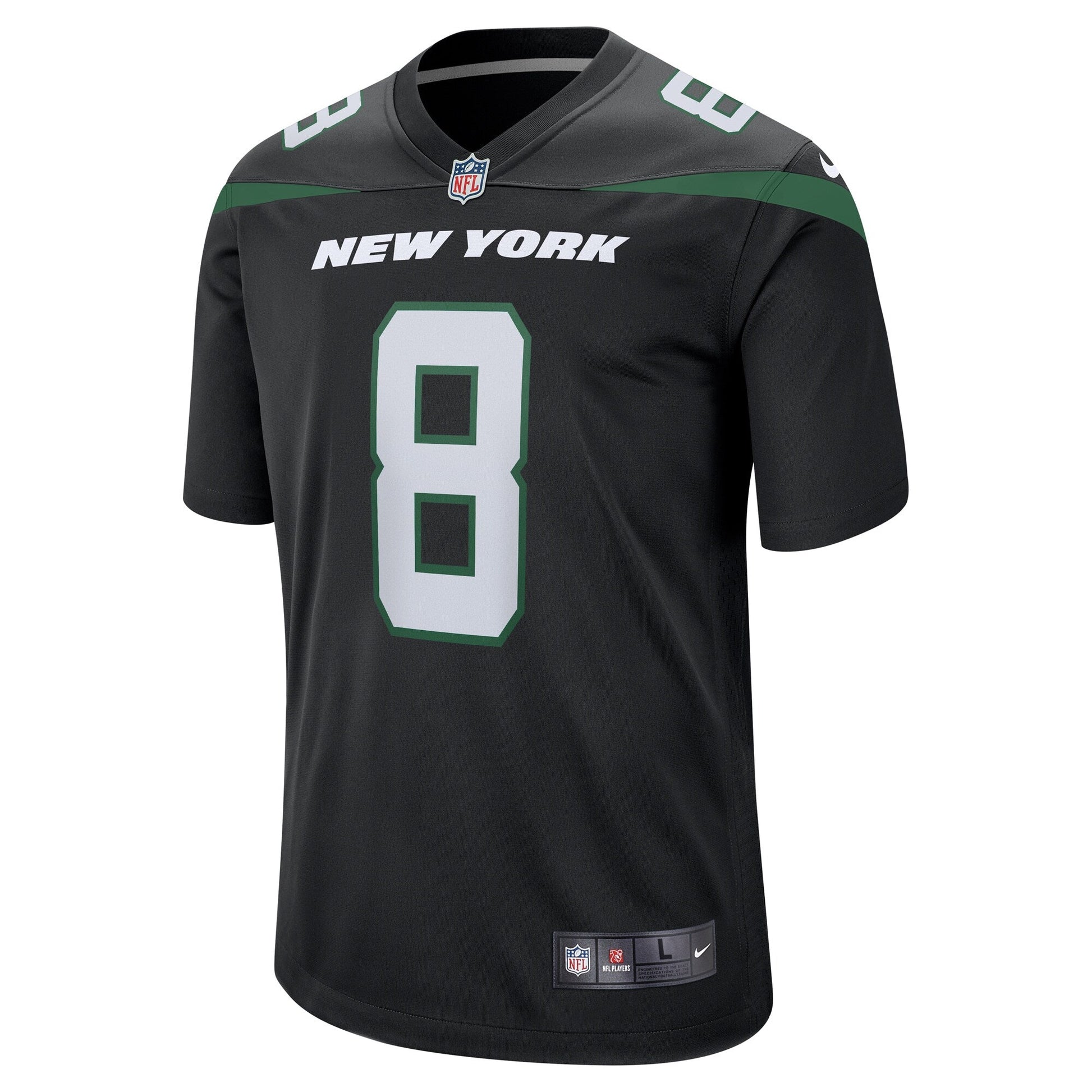 Aaron Rodgers New York Jets Game Jersey - Black football jersey product view 2