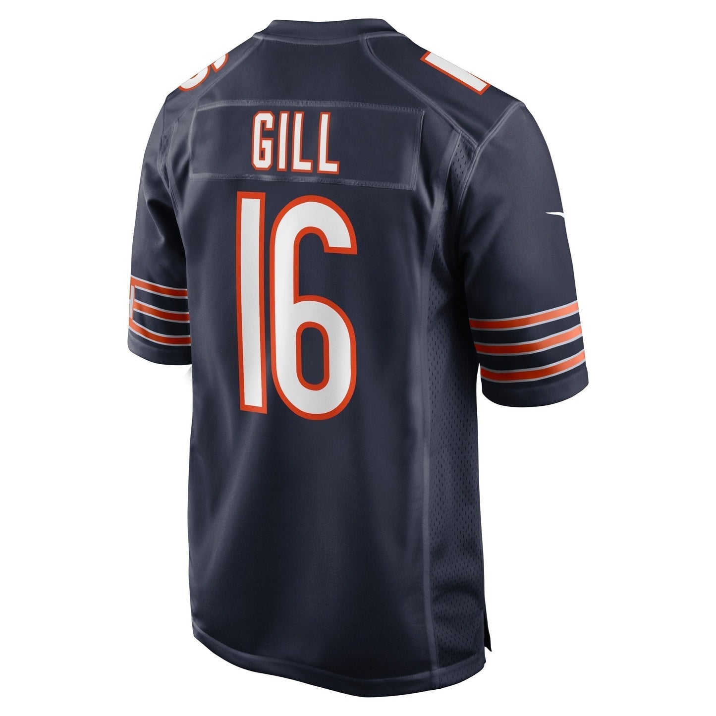 Trenton Gill Chicago Bears Game Jersey - Navy football jersey product view 3