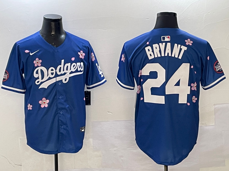 Men's Los Angeles Dodgers Kobe Bryant #24 Royal Alternate Replica Player Jersey1 basketball jersey product view 1