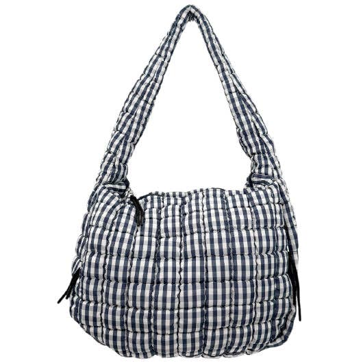 GZ-4171 Gingham Puffer Quilted Handbag Navy/White Unisex T-shirt, Sweatshirt, Hoodie, Long Sleeve Tee - T-Shirt, Sweatshirt, Hoodie
