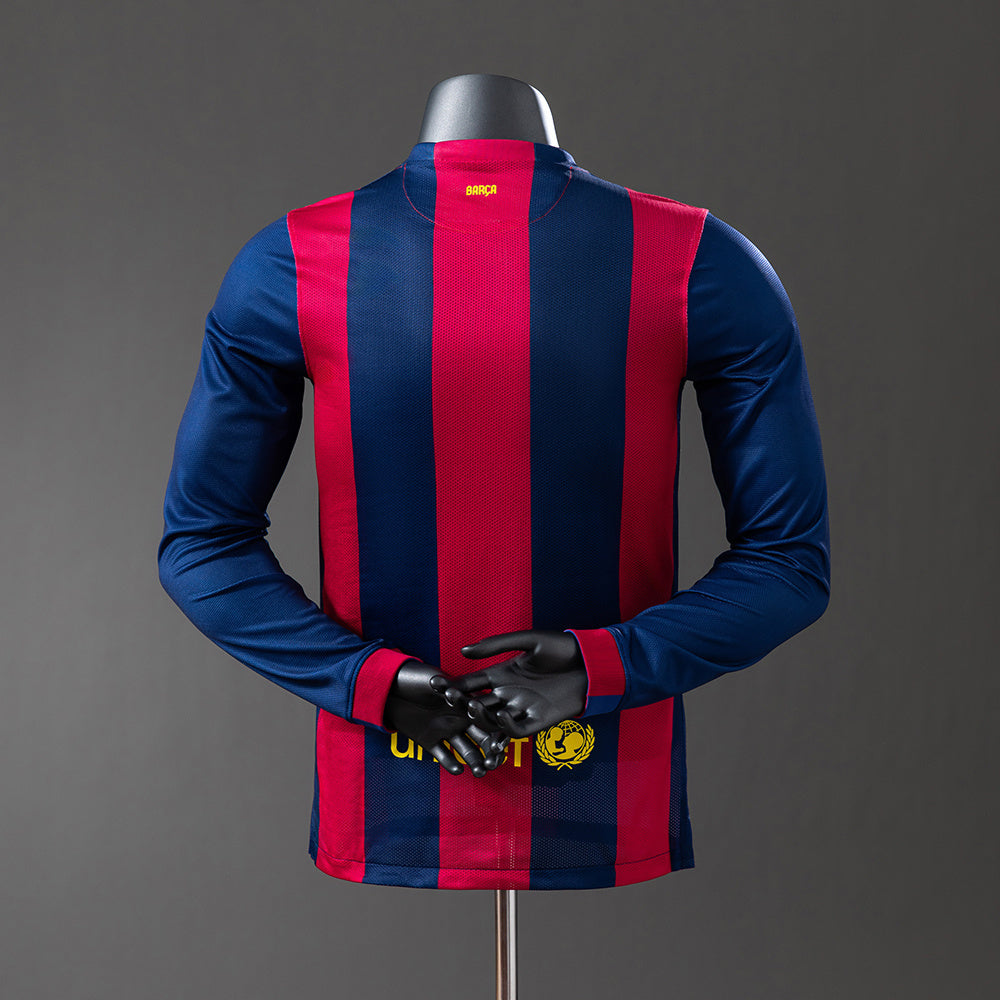Barcelona 14/15 Home Long Sleeve Player Version Retro Jersey sports jersey product view 2