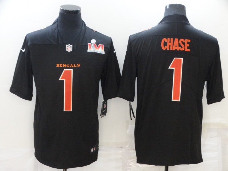 Men's Cincinnati Bengals Ja'Marr Chase Black Player Game Jersey football jersey product view 1