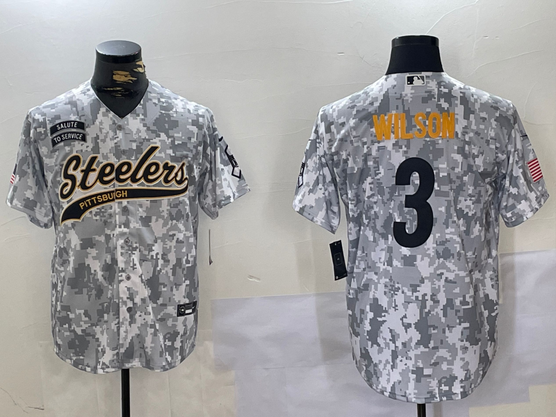 Men's Pittsburgh Steelers Russell Wilson Arctic Camo Salute to Service Limited Jersey football jersey product view 1