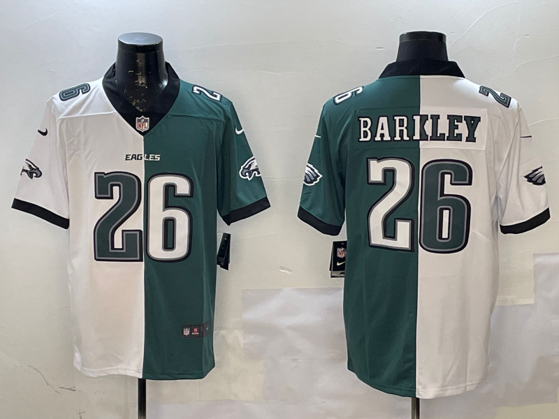 Men's Philadelphia Eagles Saquon Barkley White/Green Game Player Jersey football jersey product view 1