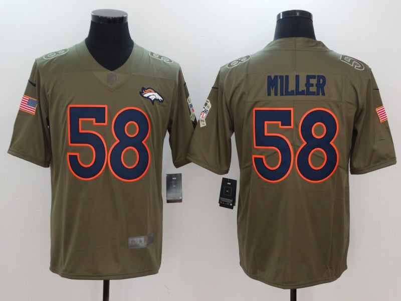 Men's Denver Broncos Von Miller #58 Brown Player Game Jersey1 football jersey product view 1