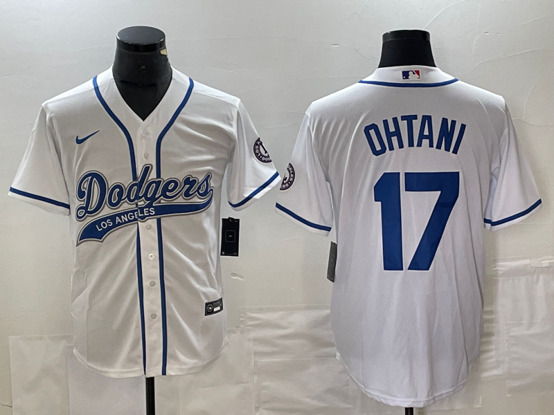 Men's Los Angeles Dodgers Shohei Ohtani #17 White Player Jersey1 Joint Edition baseball jersey product view 1