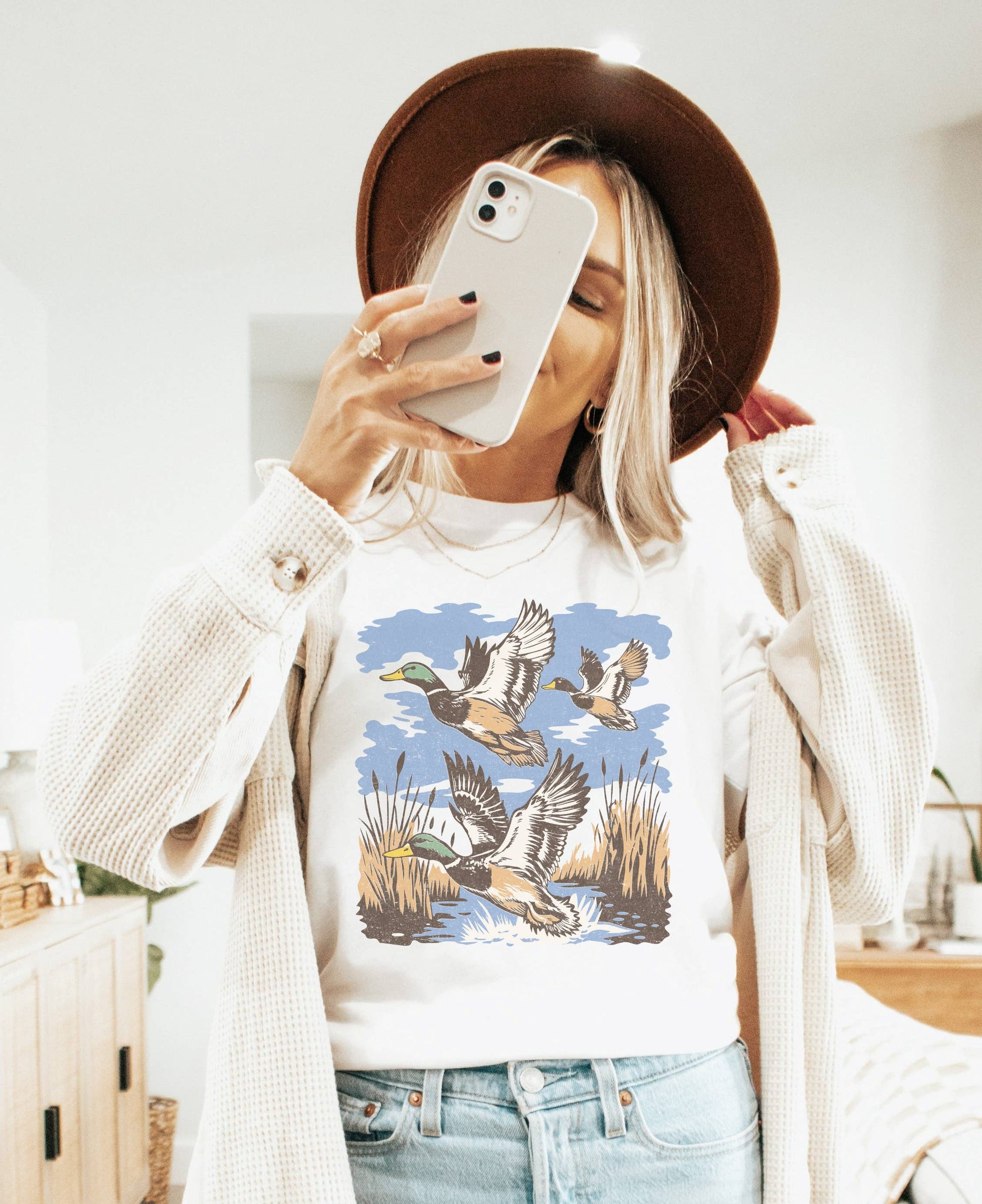 Mallard Ducks Graphic Tee Duck Shirt Unisex T-shirt, Sweatshirt, Hoodie, Long Sleeve Tee - T-Shirt, Sweatshirt, Hoodie