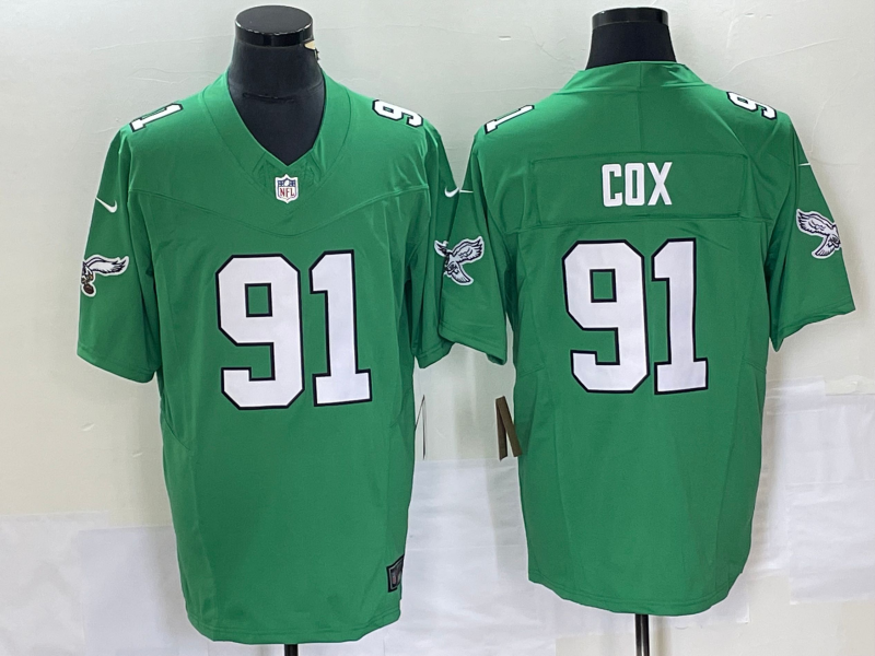 Men's Philadelphia Eagles Fletcher Cox Kelly Green Game Jersey football jersey product view 1