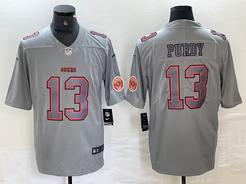 Men's San Francisco 49ers Brock Purdy Gray Atmosphere Fashion Game Jersey football jersey product view 1