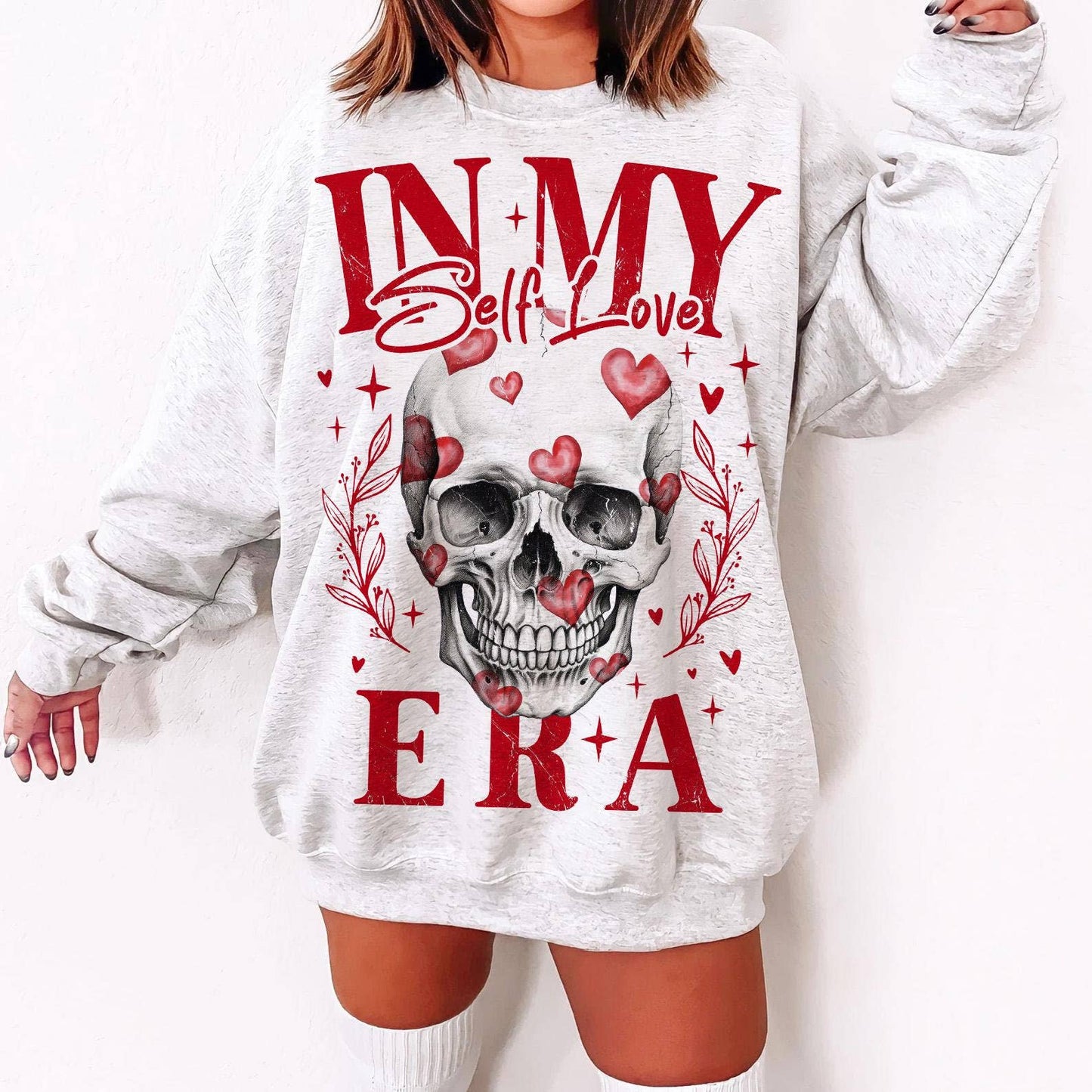 Self Love Valentine Retro Skull Heart Love Design Shirt Unisex T-shirt, Sweatshirt, Hoodie, Long Sleeve Tee - T-Shirt, Sweatshirt, Hoodie