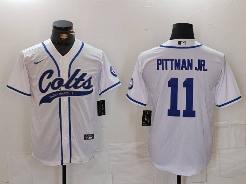 Men's Indianapolis Colts Michael Pittman Jr. White Player Jersey football jersey product view 1