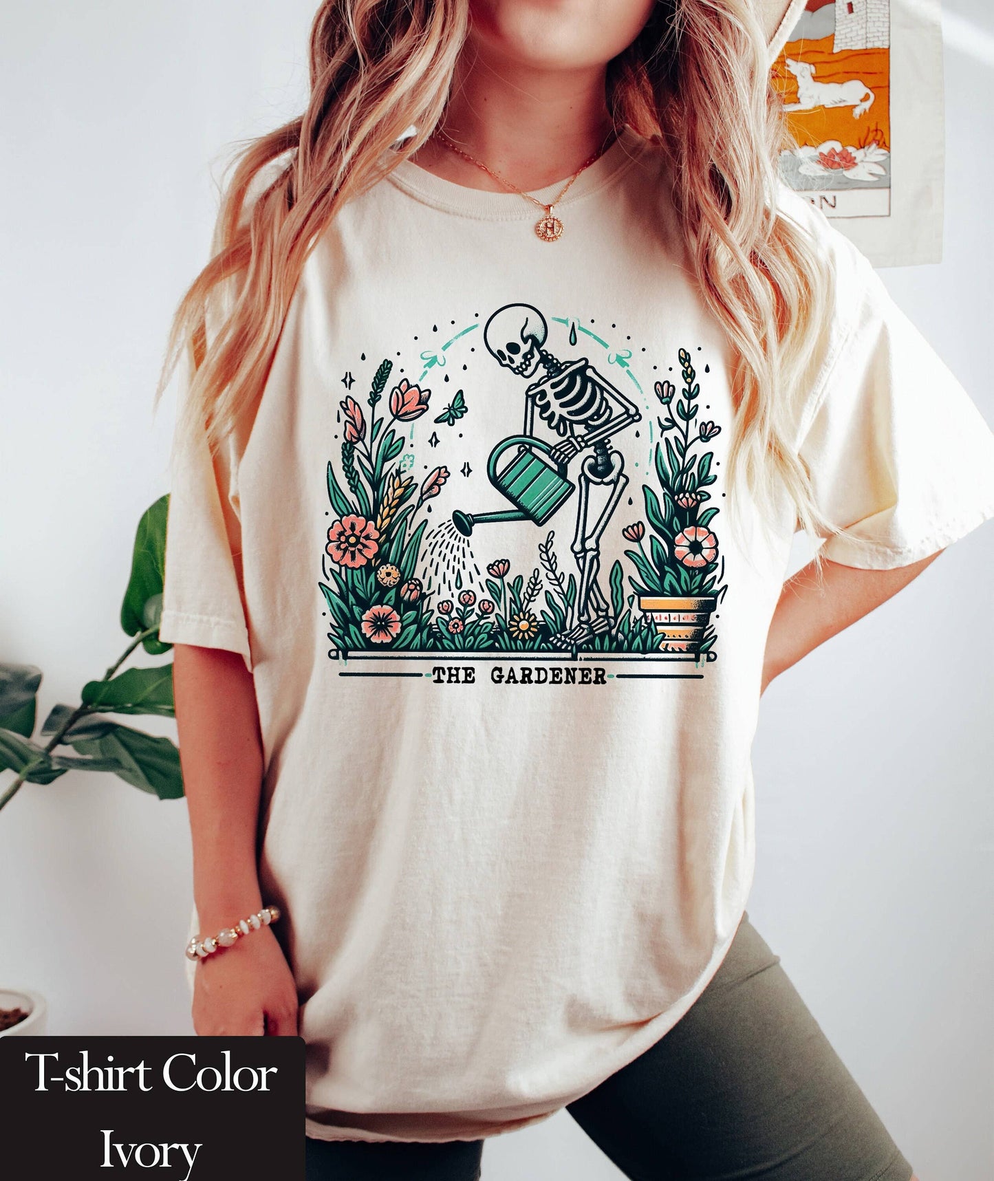 Gardener Skeleton Plant Lover T-Shirt Gift Unisex T-shirt, Sweatshirt, Hoodie, Long Sleeve Tee - T-Shirt, Sweatshirt, Hoodie