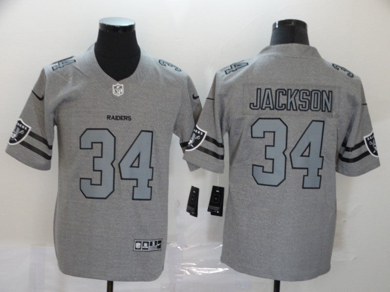 Men's Las Vegas Raiders Bo Jackson #34 Gray Game Jersey1 football jersey product view 1