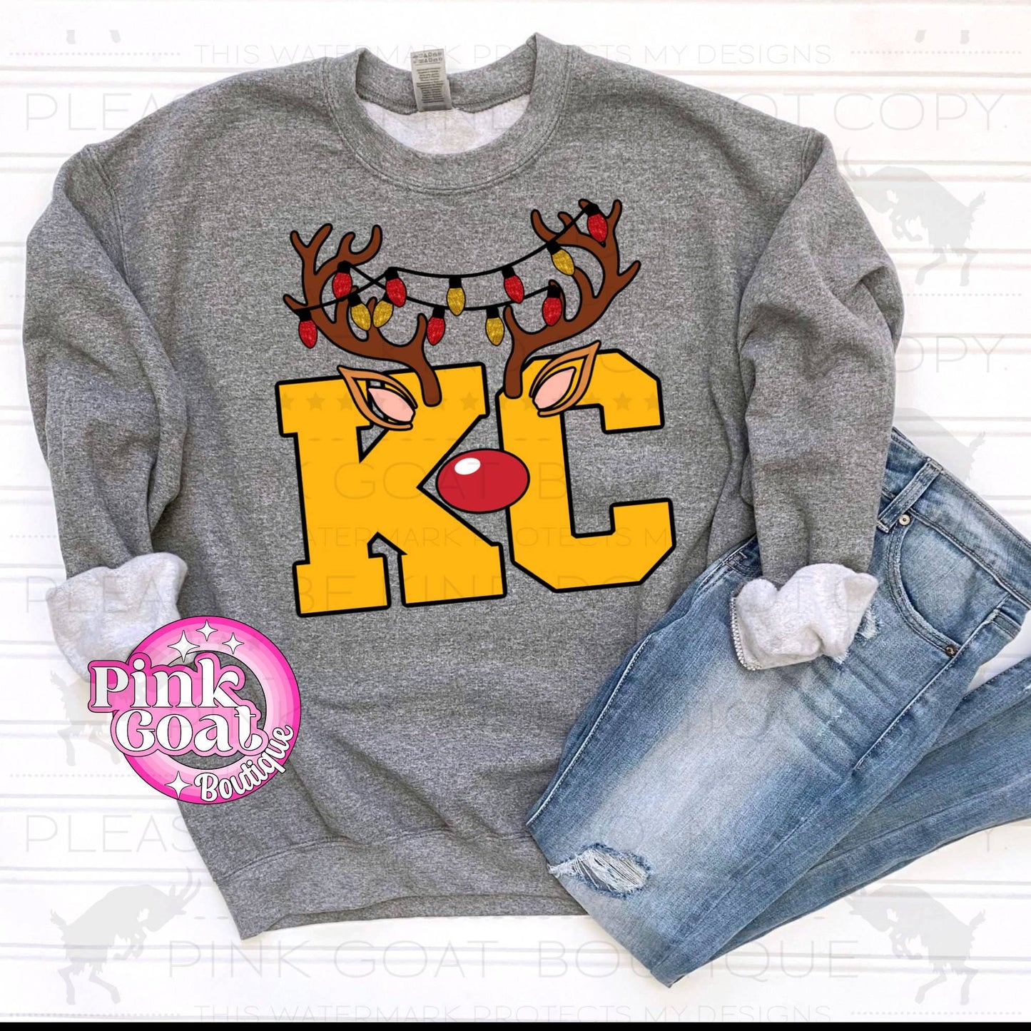 Reindeer Football T-Shirt with Holiday Decal Design Unisex T-shirt, Sweatshirt, Hoodie, Long Sleeve Tee - T-Shirt, Sweatshirt, Hoodie