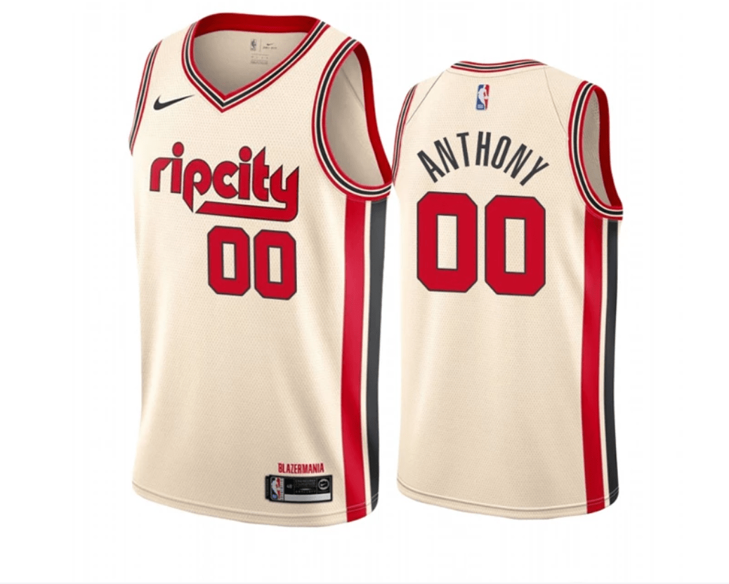 Carmelo Anthony Portland Trailblazers City Edition Jersey basketball jersey product view 1