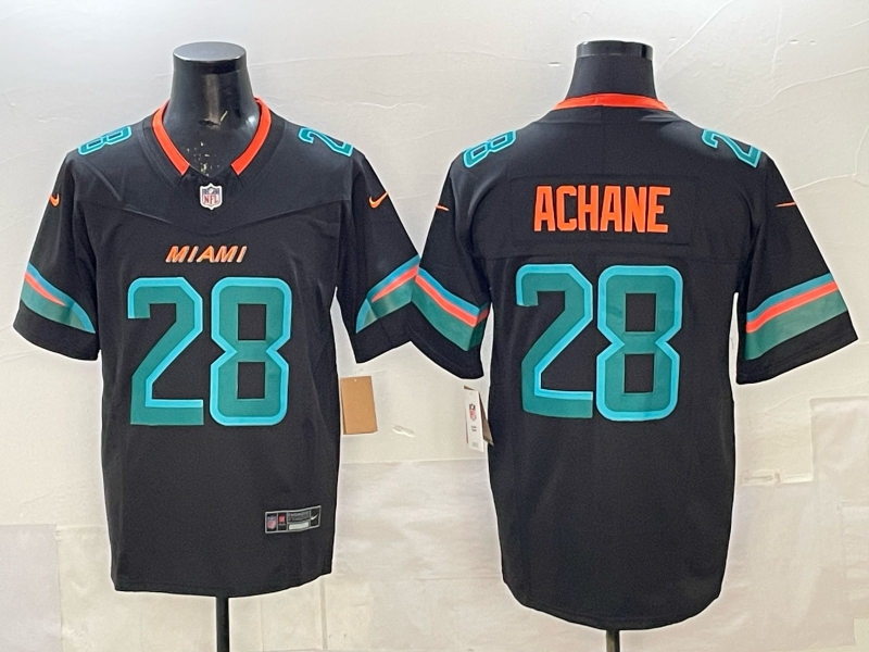 Men's Miami Dolphins DeVon Achane Pitch Blue 2025 Rivalries Collection Limited Jersey football jersey product view 1