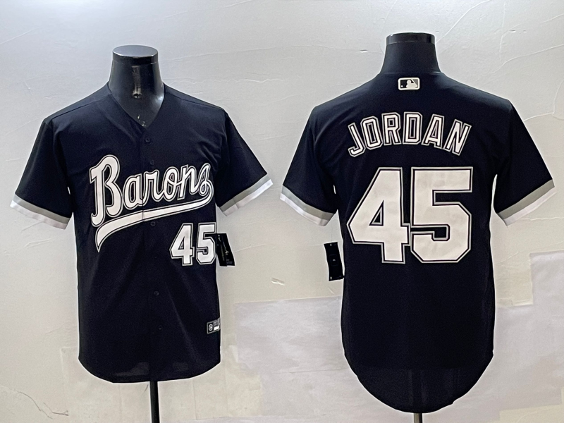 Men's Chicago White Sox Michael Jordan Black Alternate Replica Team Jersey basketball jersey product view 1