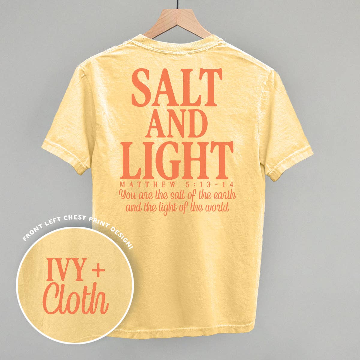 Salt and Light Serif (Back Print) Unisex T-shirt, Sweatshirt, Hoodie, Long Sleeve Tee - T-Shirt, Sweatshirt, Hoodie