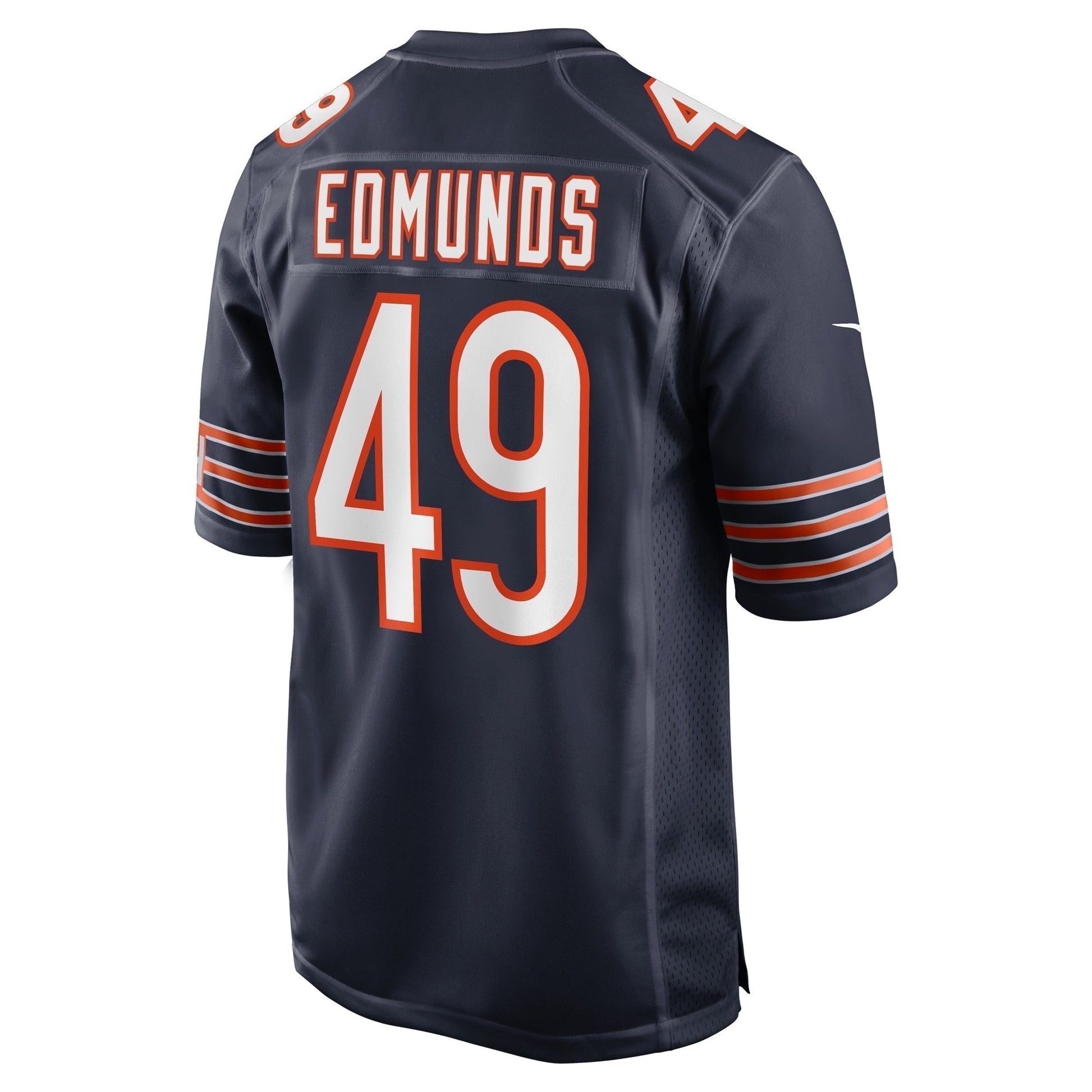 Tremaine Edmunds Chicago Bears Game Jersey - Navy football jersey product view 3