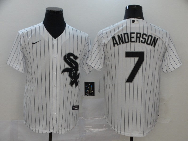 Men's Chicago White Sox Tim Anderson White Replica Baseball Jersey baseball jersey product view 1